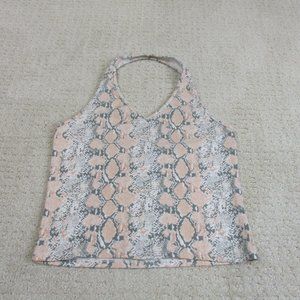 American Eagle Medium Womens Pink Snake Skin Crop Top Sleeveless